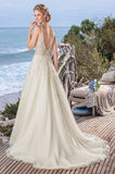 Casablanca Size 8 BL264 Pearl Ivory/Nude Gown