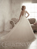 Christina Wu Size 14 15597 Ivory/Light Gold Gown
