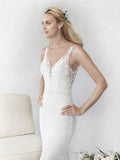 Ella Rosa Size 8 BE479 Ivory/Ivory/Silver Gown