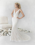Ella Rosa Size 8 BE490 Champagne/Nude/Ivory Gown