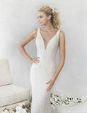 Ella Rosa Size 8 BE490 Champagne/Nude/Ivory Gown