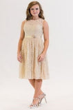 Kanali K Size 10 1661 Ivory/Champagne Bridesmaid Dress