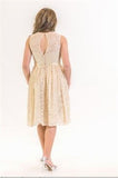 Kanali K Size 10 1661 Ivory/Champagne Bridesmaid Dress