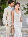 Kitty Chen Size 10 Celestia Ivory/Champagne Gown