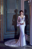 L'amour Size 8 LA8110 Amber Ivory/Light Nude Gown