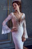 L'amour Size 8 LA8110 Amber Ivory/Light Nude Gown