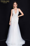 Terani Size 2 1811P5238X Ivory/Nude Gown