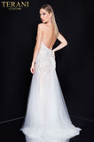 Terani Size 2 1811P5238X Ivory/Nude Gown