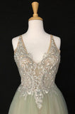 Terani Size 4 1811P5206 Sage/Nude Gown