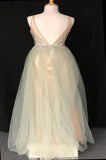 Terani Size 4 1811P5206 Sage/Nude Gown