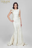Terani Size 8 1721M4703 Light Gold Gown